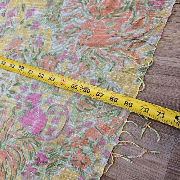 Lilly Pulitzer Target Murfee Wrap Scarf Yellow Floral Oversized Beachy Tropical - Picture 7 of 9